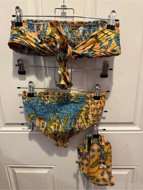 Andi Bagus x The Naked Tiger Handmade Bardot Batik Hi Waist Bikini Top & Bottom